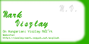 mark viszlay business card